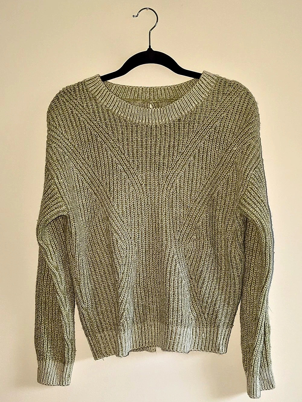Green Lace-Up Back Sweater Like New